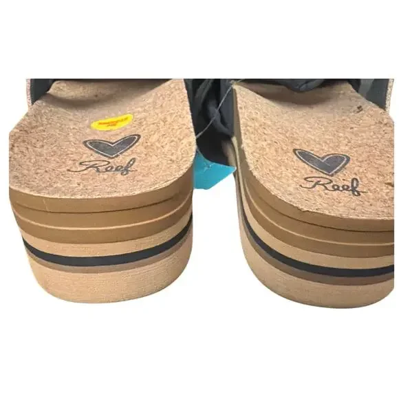 Reef Knotty Vista Hi Platform Slide Sandals Women’s 11 Dusty Black Comfort NWT - Picture 3 of 5